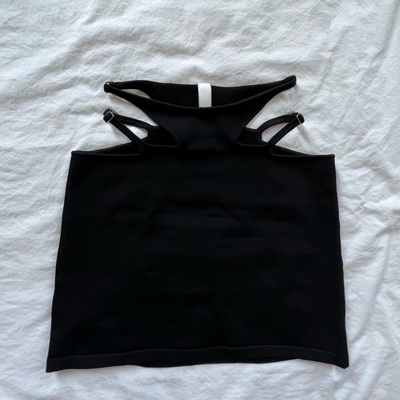 DION LEE BLACK VISCOSE MINI SKIRT